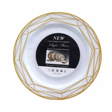 PL SAUCER 6s WHITE W/GOLD DESIGN EDGE