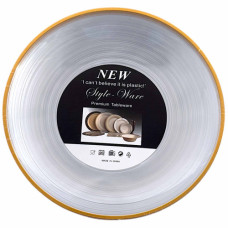 PL PLATE 3s LINES W/THIN GOLD EDGING