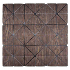 WALL STICKER MOSAIC DARK BROWN WOOD LOOK