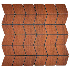 WALL STICKER MOSAIC BROWN WOOD LOOK