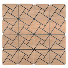 WALL STICKER MOSAIC BRWN WOOD LOOK