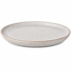CER PLATE 26CM RND PLAIN STONE