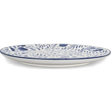 CER PLATE 26.5CM WHITE W/BLK LINES
