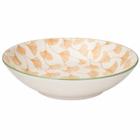 CER BOWL 20CM ROUND W/BRWN DESIGN CER BOWL 20CM ROUND W/BRWN DESIGN