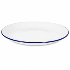 CER PLATE 26.5CM PLAIN WHI/RED EDGING