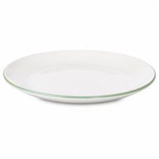 CER PLATE 26.5CM RND WHI/ GREEN EDGE