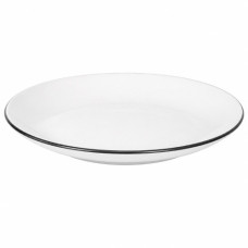 CER PLATE 26CM PLAIN WHI/BLUE EDGING