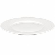 CER PLATE 27CM PLAIN WHITE/WAVY SIDE