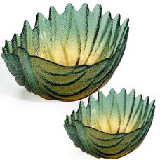 GLW BOWL SET 2PC LEAF DESIGN DEEP