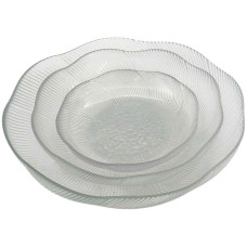 GLASS SERVING BOWL CLEAR FLOWER SHAPE