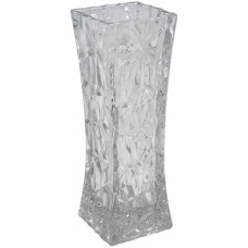 GLW VASE 24CM CLEAR W/DESIGN