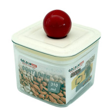 PL STORAGE CONT 310ML SQR W/WHITE & RED