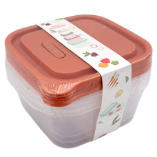 PL CONT 3PC SQR 15.5X7CM W/COL LID