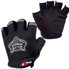 GLOVES CYCLING HALF FINGER W/LOGO ASST