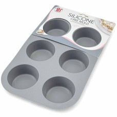 SILICONE BAKING TRAY 6 CUPS ASST COLOURS