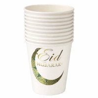 EID PAPER CUPS 10s WHITE W/MOON PRINT EID PAPER CUPS 10s WHITE W/MOON PRINT