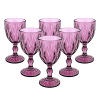 GLW WINE GLASS 6s ASSORTED COLOURS