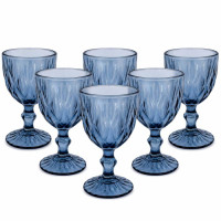 GLW WINE GLASS 6s ASSORTED COLOURS