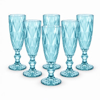 GLW WINE GLASS 6s CLEAR BLUE 6X175ML GLW WINE GLASS 6s CLEAR BLUE 6X175ML