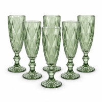 GLW WINE GLASS 6s CLEAR GREEN 6X175ML GLW WINE GLASS 6s CLEAR GREEN 6X175ML