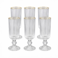 GLW WINE GLASS 6s CLEAR W/LINES 6X150ML
