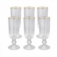 GLW WINE GLASS 6s CLEAR W/LINES 6X150ML
