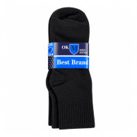 SOCKS MEN 3s LONG PLAIN BLK/WHITE SOCKS MEN 3s LONG PLAIN BLK/WHITE