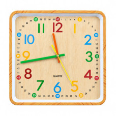 CLK WALL 28X28CM SQ WOOD LOOK