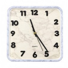 CLK WALL 28X28CM SQ W/MARBLE LOOK EDGING