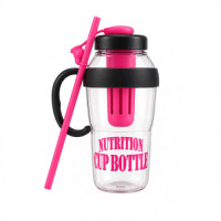DRINKING BOTTLE 21CM 2TONE W/STRAW DRINKING BOTTLE 21CM 2TONE W/STRAW