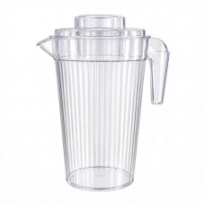 PL JUG CLEAR W/LID CLEAR W/DESIGN
