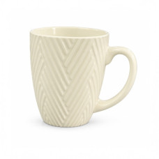 MUG COFFEE 8.5CM CREME W/LINES