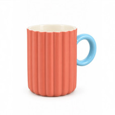 MUG COFFEE 11CM RIBBED MULTI COLOUR