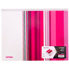 BTS BAG A4 ZIPPER W/STRIP PINK