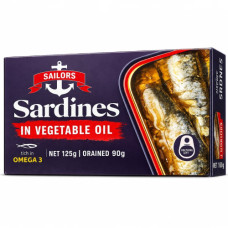 SAILORS SARDINES IN VEGETABLE OIL 125g