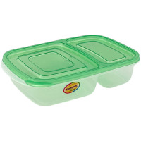PL LUNCH BOX 2 DIV NEON COLS 25.5CMX16CM