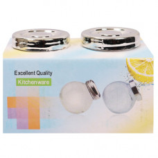 GLW CANDY JAR 2PC SET 8CM SILVER LID