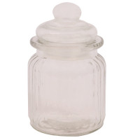 GLW JAR W/LID & LINE DESIGN 13CM