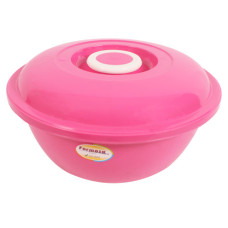 PL BOWL W/LID DOUGH JENNI MED SOLID COLS