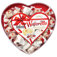 CHOC WAFERELLO WHITE CHOC HEART GIFT BOX CHOC WAFERELLO WHITE CHOC HEART GIFT BOX