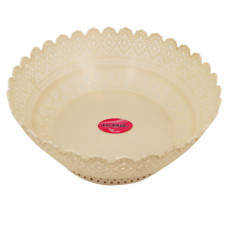 PL BOWL/BASKET ROUND LACE DSIG 25CM