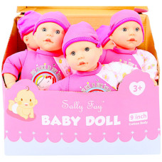 TOY BABY DOLL COTTON 9INCH ASST COLOURS