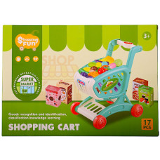 TOY SHOPPING CART FOOD SET 17PC