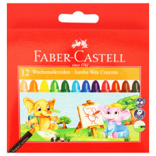 BTS CRAYON JUMBO 12s FABER-CASTELL WAX