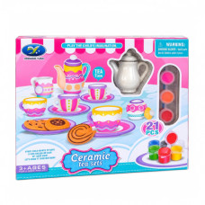 TOY DIY CERAMIC TEA SET 21PC