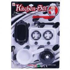 TOY KITCHEN PLAY SET 6PCS BLACK&WHITE