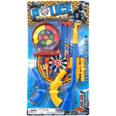TOY GUN POLICE W/SOFT DART/TARGET 11PCS