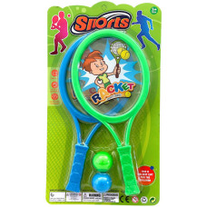 TOY RACKET SPORT SET W/2 BALLS PLASTIC