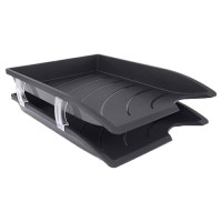 LETTER TRAY 2s BANTEX BLACK W/SET RISER LETTER TRAY 2s BANTEX BLACK W/SET RISER