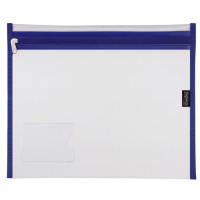 BTS BOOK BAG A4 CLEAR W/NAVY ZIP CROXLEY